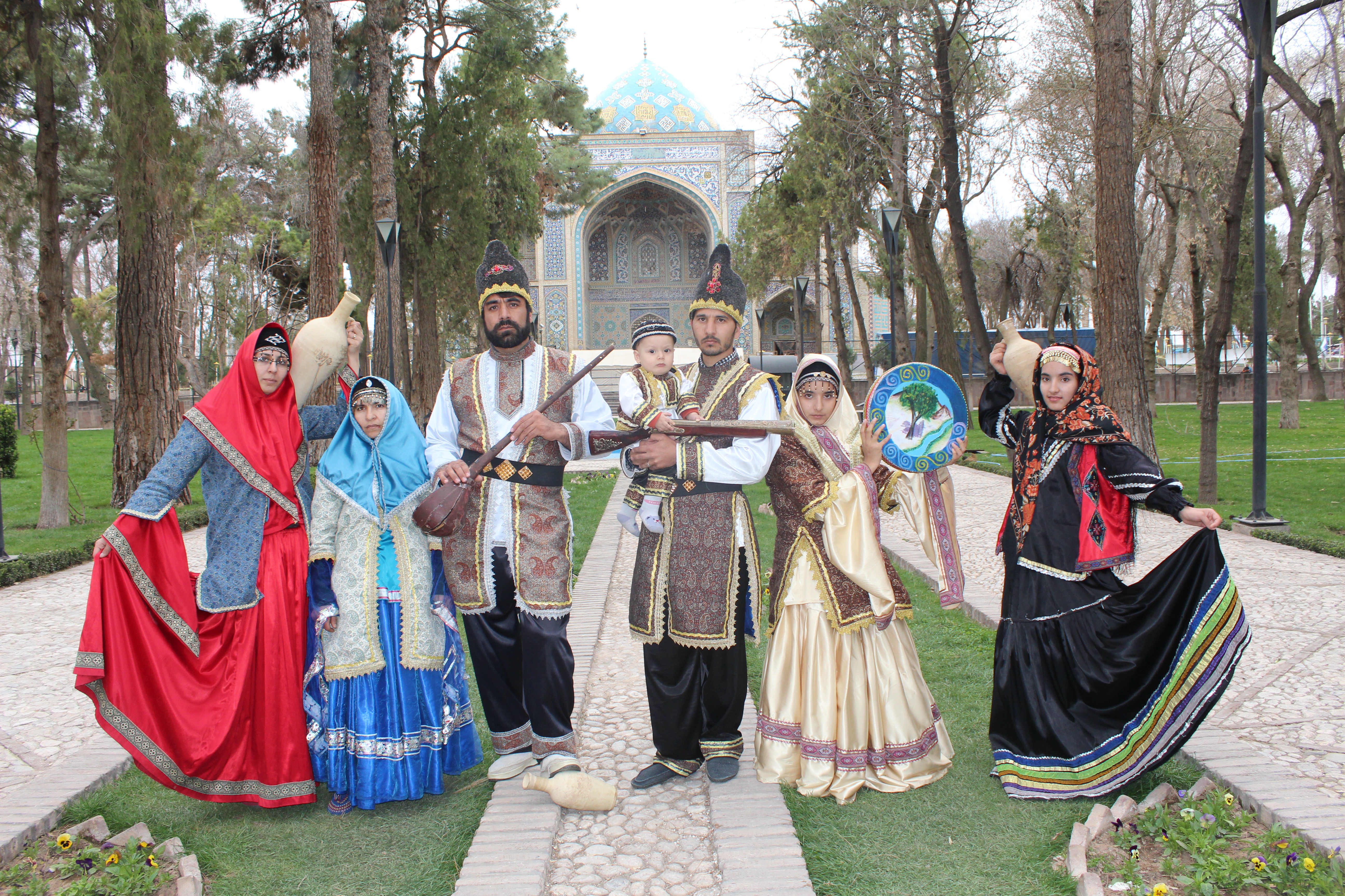 Iranian family,gathered together wearing traditional clothes - Nishapur - Nowruz2014.JPG